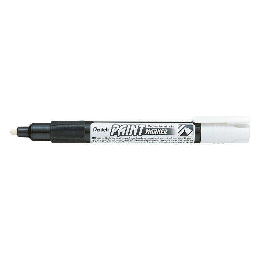 OFC-P Rotulador permanente de pintura a base de aceite, punta media,  blanco, paquete de 2