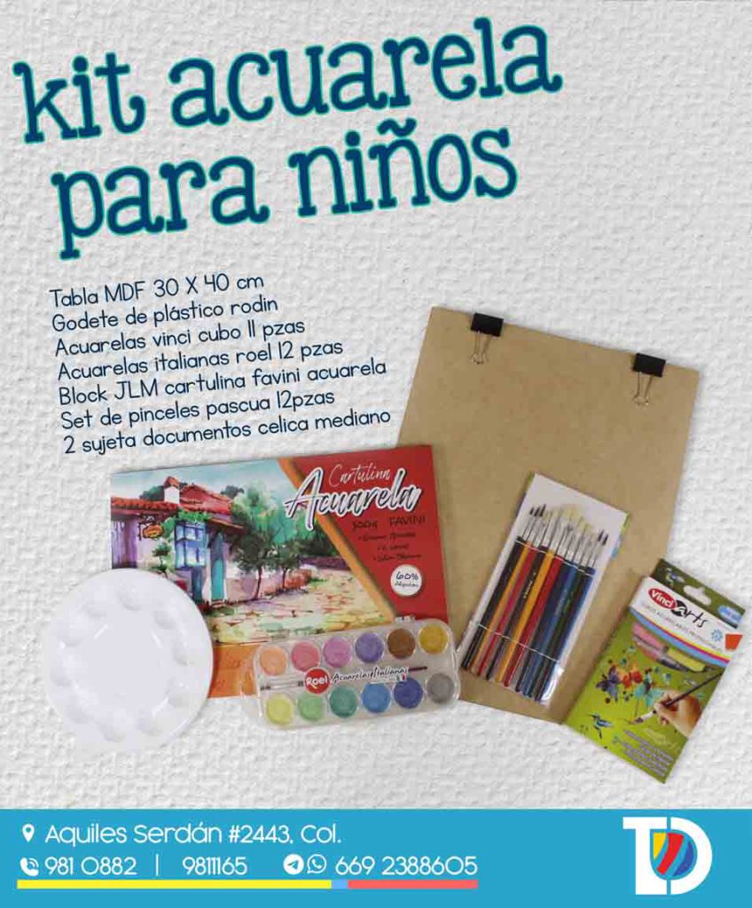 KIT ACUARELA NIÑOS FULL